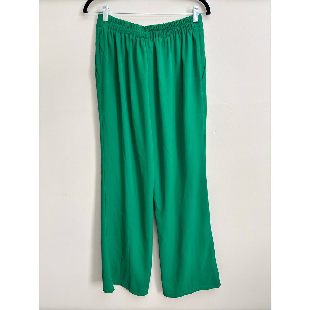 NWT Green Comfy Wide Leg Office Career Trouser Pants Women’s  size 12 - Picture 9 of 9